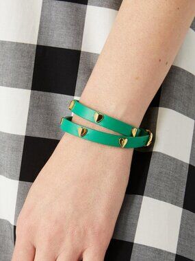 NWT Kate Spade Heartful Leather Wrap Bracelet, Yucca